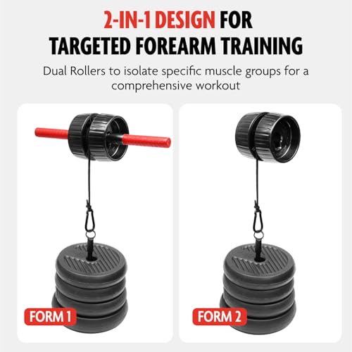 Dmoose Forearm Strength Trainer - Hand, Wrist, And Forearm Trainer - Durable Pvc Anti-Slip Grip Handles And Quick Locking Mechan