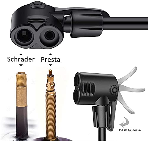 Gobko Bike Floor Pump With Gauge,Floor Bicycle Pump With Both Presta And Schrader Bicycle Pumps Valves High Pressure 160Psi Mult