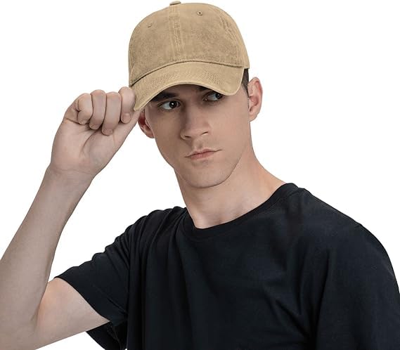 Alexvyan Brown Cotton Men Sun Visor Baseball Cap Adjustable Sport Summer Cap For Golf Tennis Cricket Cycling Running Gym Cap Su