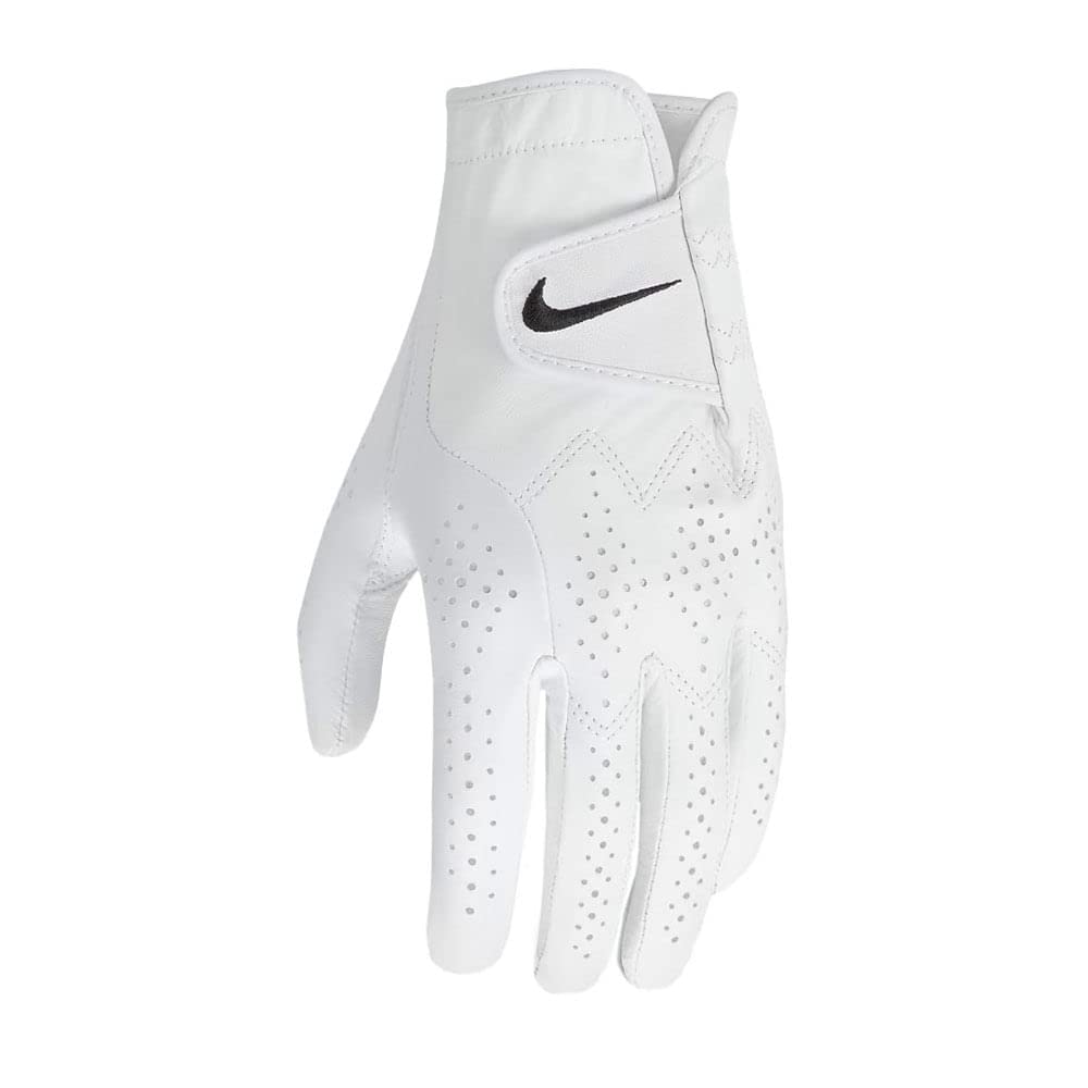 Nike Mens Tour Classic Iv Left Hand Golf Glove White  White  Black Medium/Large