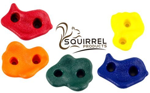 Squirrel Products 20 Extra Large Deluxe Rock Climbing Holds With Mounting Hardware - Diy Rock Wall Comes With Mounting Hardware