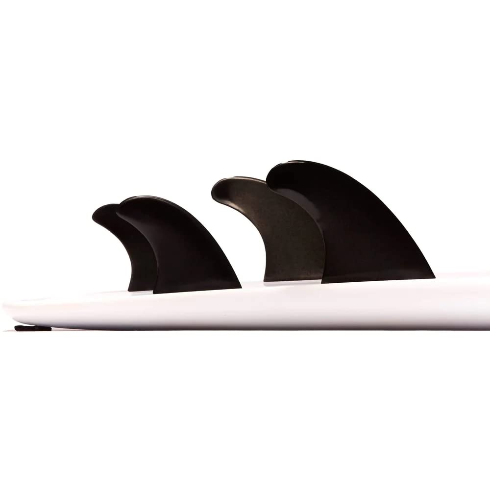 Dorsal Surfboard Fins Quad 4 Set Future Compatible Black Medium Glass Filled Nylon With Flexcore