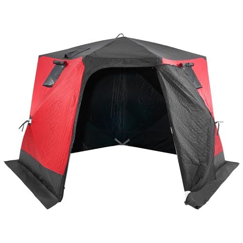 Vevor Pop Up Ice Fishing Tent, 4-6 Person Large Insulated Shelter, 87X79X78 50Sq Ft Fishing Area, Portable Hub-Style Shanty For