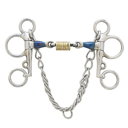 Blue Steel Tom Thumb Pelham W/Brass Rollers 5