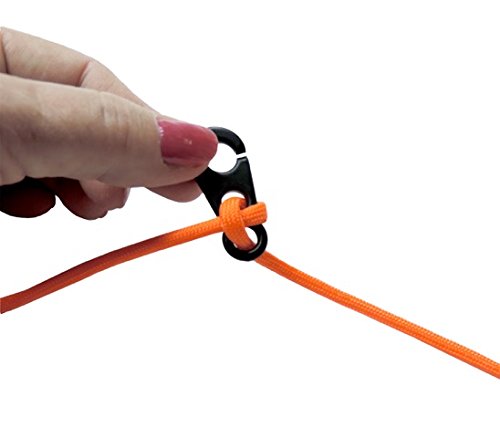 Brummel Hooks - Sister Clips Stainless Steel For 1/8 Inch To 1/4 Inch Cord. (Blackened Stainless Steel, 5 Pair Pack)
