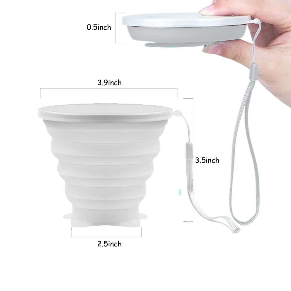 Intatikoo Silicone Collapsible Cups For Camping Travel,Small Portable Backpacking Camping Cup For Outdoor,Reusable Folding Trave