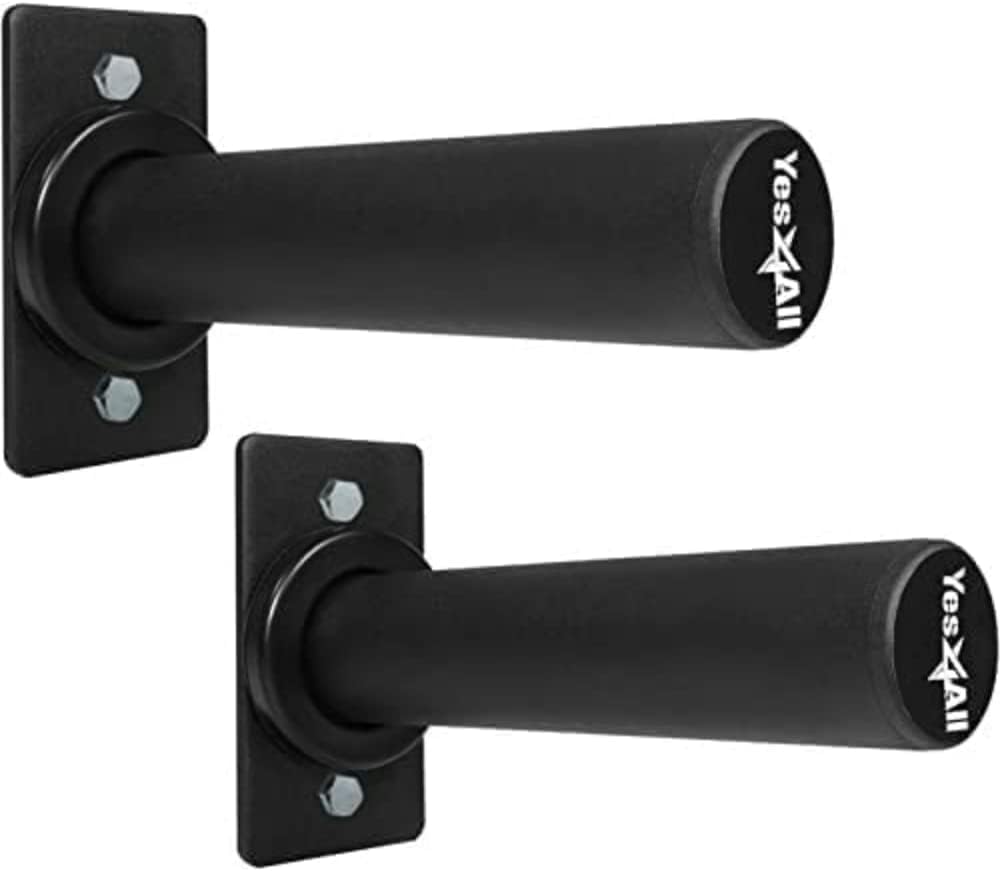 Yes4All Wall Mounted Weight Plate Holder - Fit 2Inch Olympic Weight Plates, Protective Rubber Pad (Pairs) Black