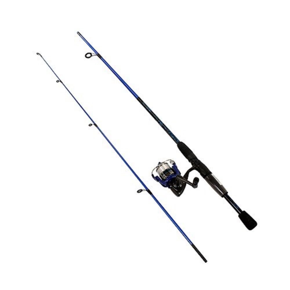 Shakespeare 1423944 Navigator Spincast Combo, 6' Length, 2Piece, 6-12 Line Rate, Medium Power, Ambidextrous, Blue & Red