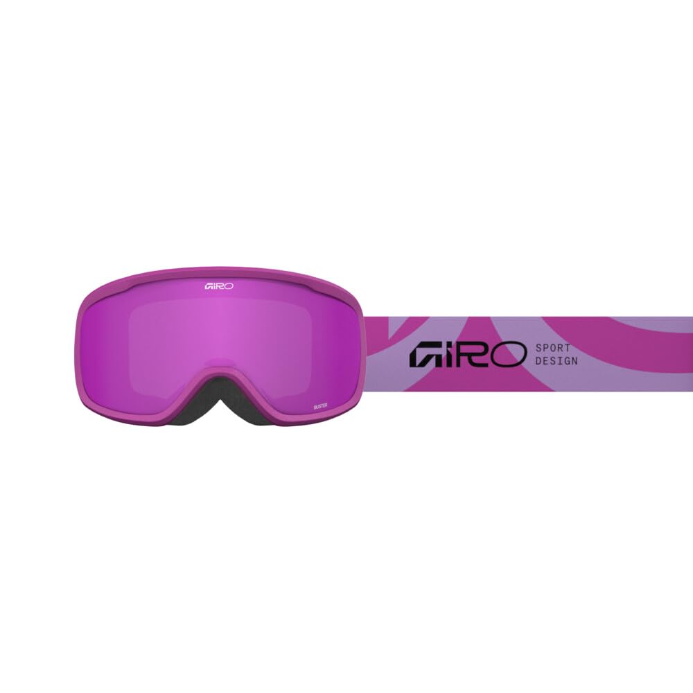 Giro Buster Kids Ski Goggles - Snowboard Goggles for Youth, Boys, Girls - Mauve Purple Flow - Amber Pink