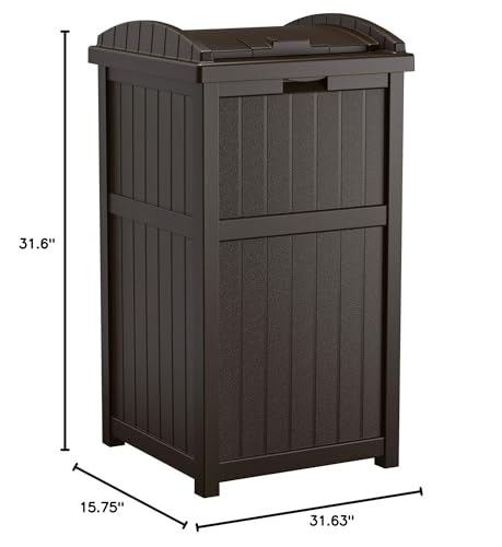 Suncast Patio Garbage Waste Trash Can Bundled W/ Patio Cooler W/ Cabinet & Wire Basket
