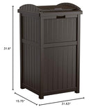 Suncast Patio Garbage Waste Trash Can Bundled W/ Patio Cooler W/ Cabinet & Wire Basket