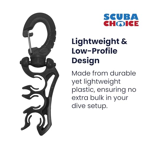 Scuba Choice Scuba Diving Dive Triple Hose Holder With Clip, Black