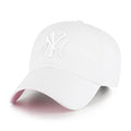 '47 New York Yankees Ballpark Clean Up Dad Hat Baseball Cap - White/Pink Bottom