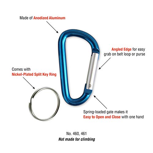 Lucky Line C-Clip Key Ring, Colors Vary, 1 Per Pack (46001)