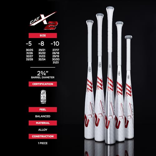 Marucci CATX2 Senior League Bat, 2 3/4 Barrel, -5 Drop, USSSA, Balanced