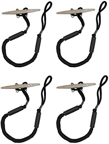 Bungee Dock Lines, 4 Feet Bungee Shock Cords Bungee Docking Rope Mooring Rope For Boat,Pwc,Jet Ski,Pontoon,Kayak,Canoe,Power Boa