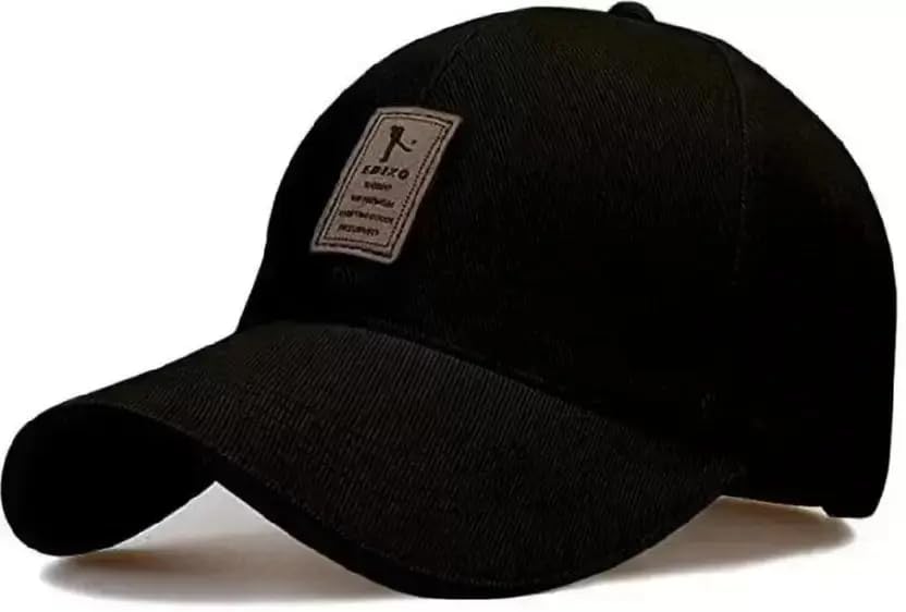 Bynomo Acrylic Plain Baseball Sport Cap MenS Baseball Head Hat Stylish All Sports Caps With Adjustable Strap Pack Of 1 (Black1)