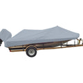 Carver 77217S-11 Styled-To-Fit Boat Cover For Wide Bass Style Boats - 17'6'', Mist Gray
