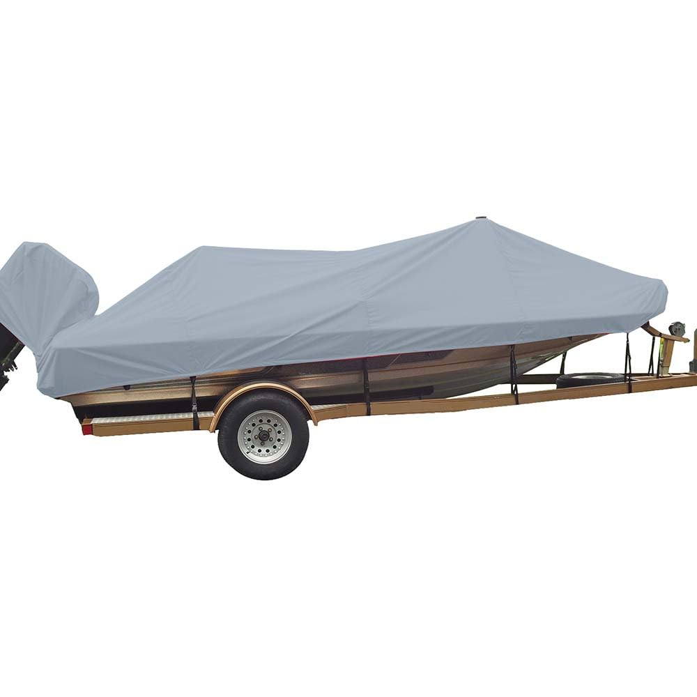 Carver 77217S-11 Styled-To-Fit Boat Cover For Wide Bass Style Boats - 17'6'', Mist Gray