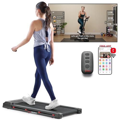 Sunny Health & Fitness Treadpad 100 Smart Walking Treadmill - Compact, Portable, Under Desk, No Assembly, Wifi & Bluetooth Sunny