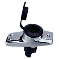Perko 1059P00DP Chrome-Plated 2-Pin Plug-In Light Base with 16 Rake - 3-3/4 x 1-5/8 Base