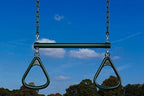 Ultimate Trapeze Bar With Rings | Green | Compatible With Most Playsets | Easy To Install | 250Lb Capacity | Swing Hangers Not I