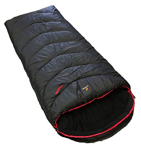 Ledge Sports Big Horn -20 F Degree Xl Oversize Fleece Lined Sleeping Bag (90 X 40, Black)