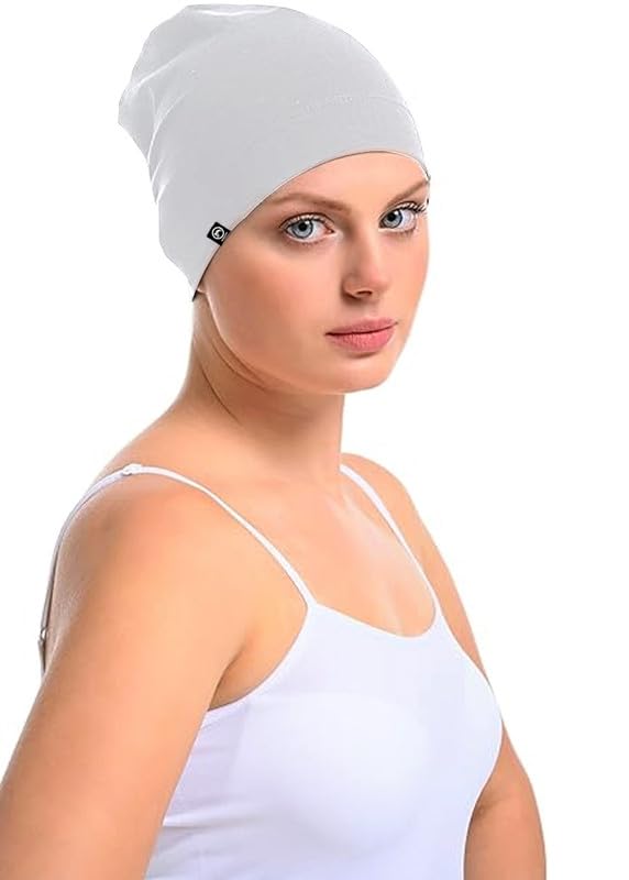 Bismaadh Bamboo And Cotton Cap For Chemo, Hair Loss, Sleep Cap White
