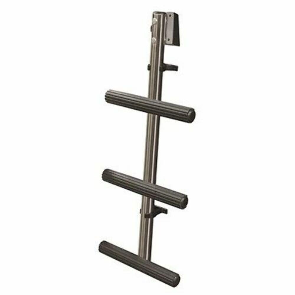 JIF Marine Stainless Steel Dive Ladder - 3-Step Center Post Ladder with Non-Skid Steps, Quick Release Bracket, 400 lb Capacity -