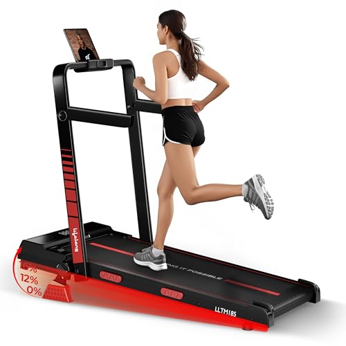Lifelong Walking Pad Treadmill | 4 Hp Motor | Foldable Handle | Led Display & Remote Control | 2Level Manual Incline | AntiSli