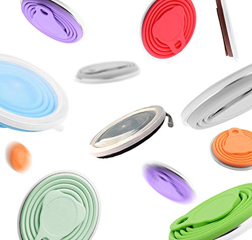 Me.Fan Silicone Collapsible Travel Cup - Silicone Folding Camping Cup With Lids - Expandable Drinking Cup Set Of 4- Portable, Gr