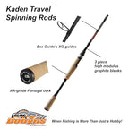 Dobyns Rods Kaden Travel Spinning / 71 / 3 PC / 8-14 LB LINE Weight / 3/16-5/8 OZ Lure Weight/Medium Fast Action/Cork-Split Han