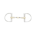 Happy Mouth Double Jointed Pro King Dee Bit - Apple Scented Durable Stainless Steel Rings Soft Polymer Roller Mouthpiece Horse B