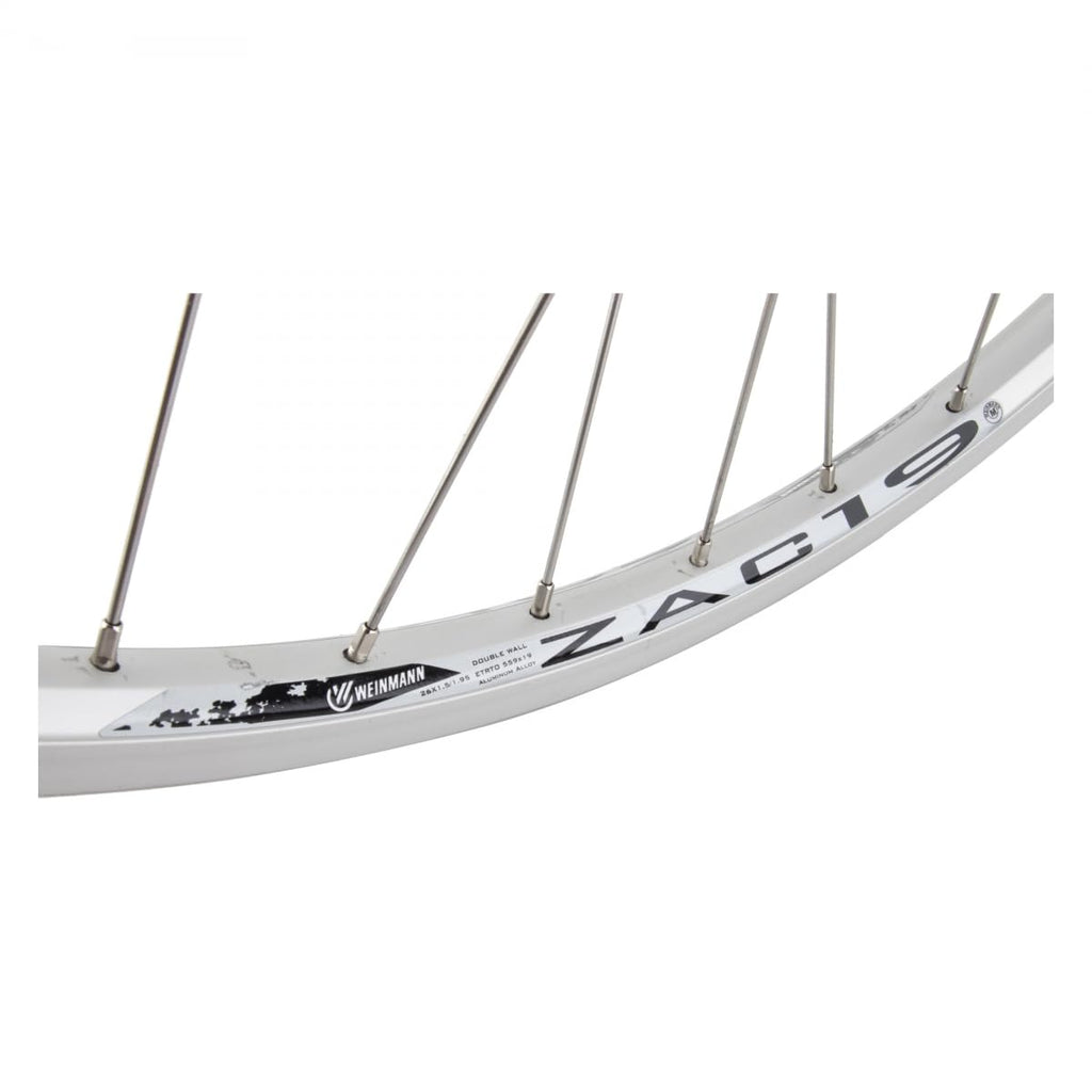 Wheel Rear 26 X 1.5, Wei-Zac19, Silver, Qr Alloy Fw 5-7Sp Silver Hub, 14G Ss Spokes, 36H