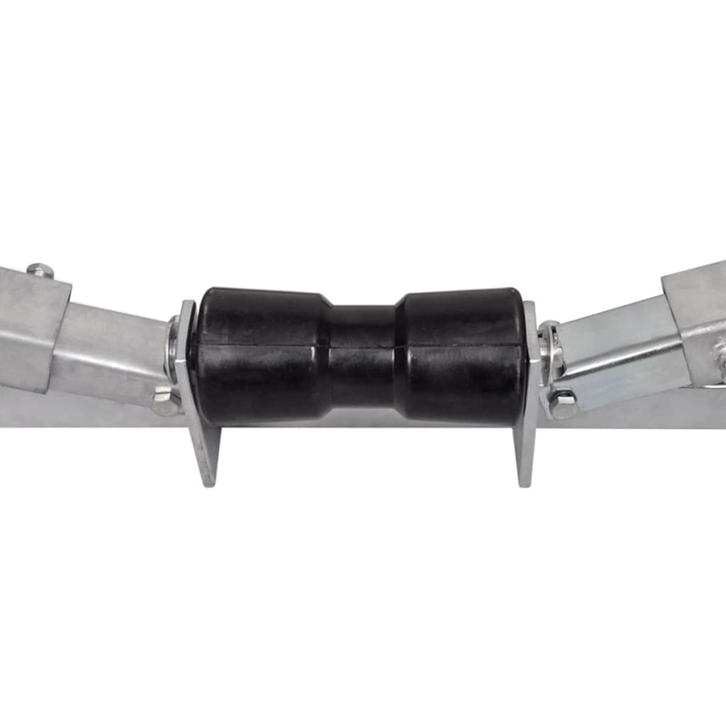 Vidaxl Adjustable Boat Trailer Bottom Support Bracket With Keel Rollers - Zinc-Coated Steel Holder Suitable For Boats From 2' 7'