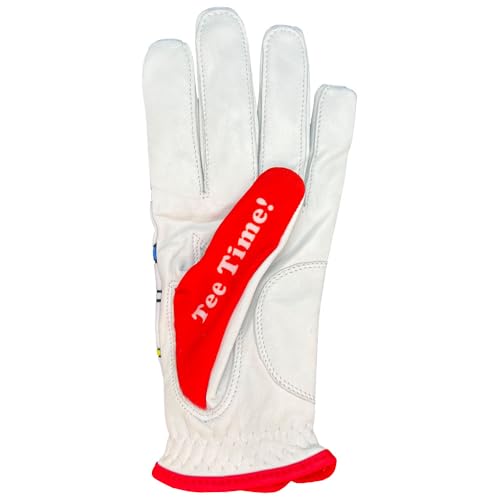 Giggle Golf Women 'S Golf Glove (Large, Worn On Right Hand, Red Got Tees)