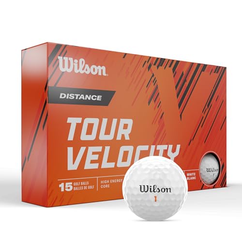 Wilson Tour Velocity Distance Golf Balls - 15 Pack, White