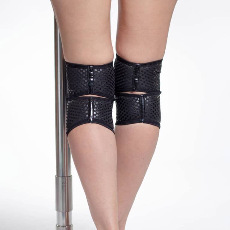 Queen Wear - Sleek Black Grip - Pole Dance Knee Pads - Perfect Woman Protection For Pylon Ballet Modern Dance And Indoor Sports