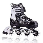 Kuxuan Boys Adjustable Inline Skates With Light Up Wheels, Fun Illuminating Skates For Kids Girls Youth