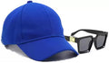 Selloria Acrylic Adjustable Blue Cap Unisex Cap Quick Drying With Black Sunglass Sun Hat For Activites Sports Baseball Hat For M