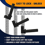 Yes4All Olympic Weight Plate Holder Power Rack Attachment (2X2 Power Rack) - Fit 2'' Olympic Weight Plates