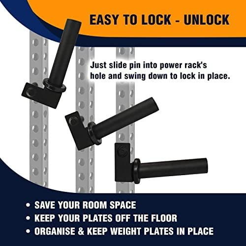 Yes4All Olympic Weight Plate Holder Power Rack Attachment (2X2 Power Rack) - Fit 2'' Olympic Weight Plates