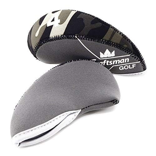 Craftsman Golf 11Pcs/Set Camouflage Black & Gray Splice Neoprene Golf Club Head Cover Wedge Iron Protective Headcover For Mizuno