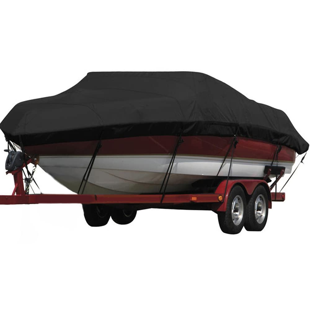 Seamander Waterproof Boat Cover, Solution-Dyed Yarn Marine Grade Cover Fits 14' To 16' Ft Bass, V-Hull, Tri-Hull, Fish & Ski, Ru