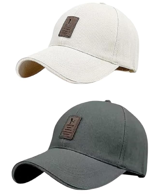 Rytoria Combo Sports Caps For Men & Boys (Pack Of 2), Adjustable Baseball Cap With Air Holes, Lightweight Summer Cap For Gym Run