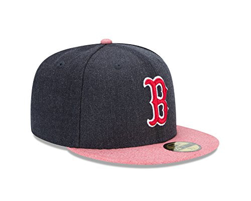 Mlb Boston Red Sox Heather Action 59Fifty Fitted Cap, 7, Navy