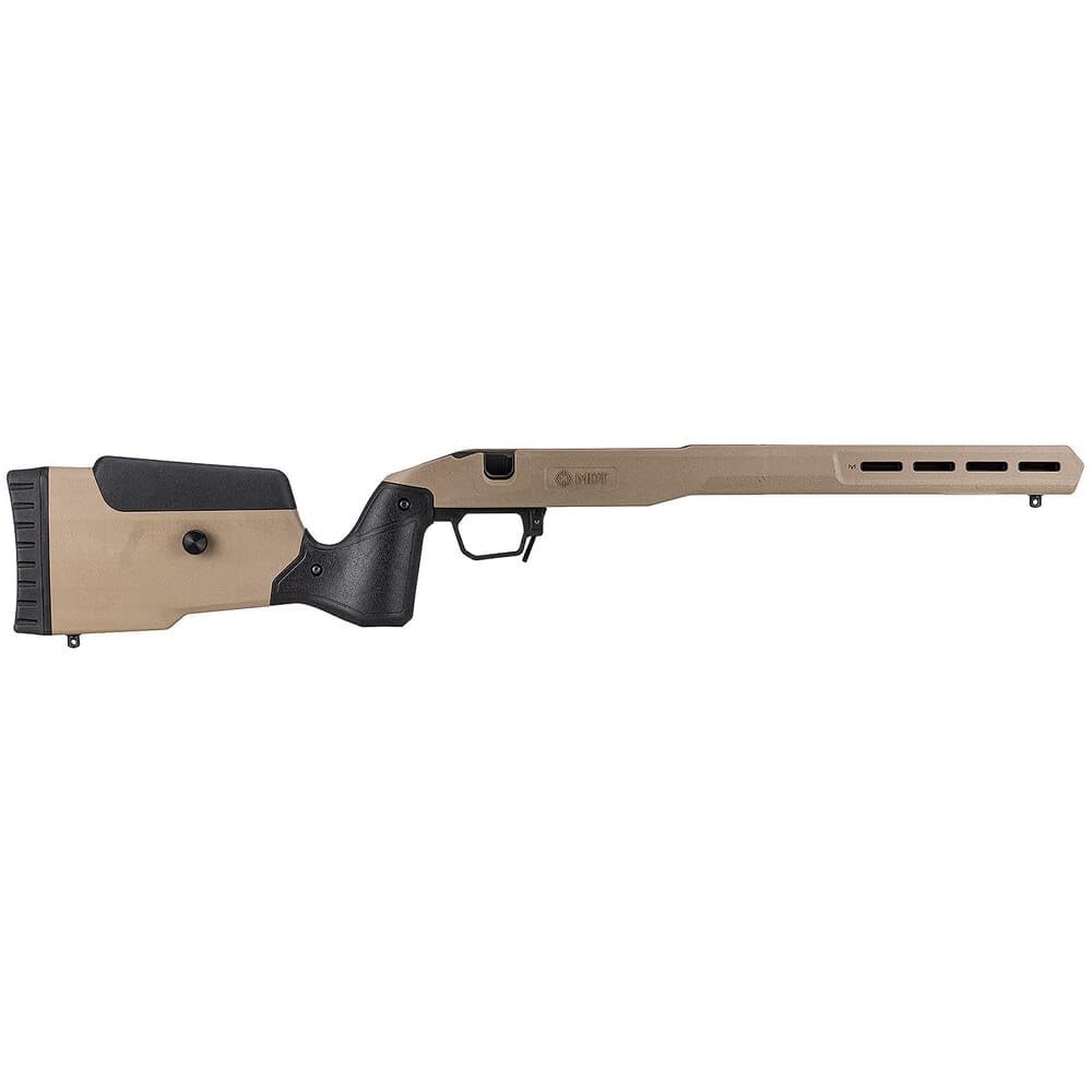 MDT Field Stock for Remington 700 LA RH, FDE, Adjustable Cheek Riser, Hunting Firearm, AICS Magazine Compatible (108647-FDE)