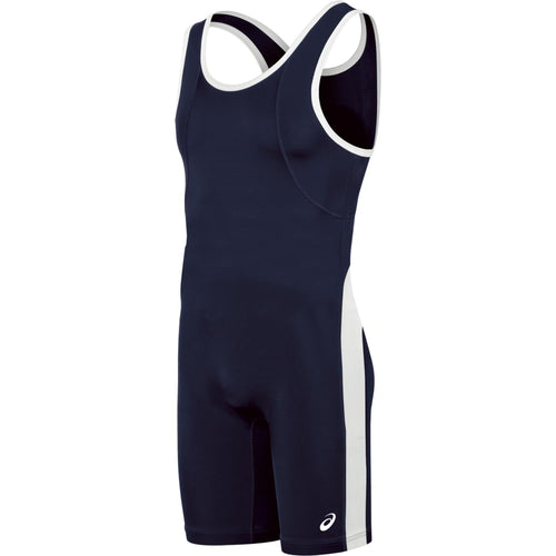 ASICS Men's T-back Performance Wrestling Singlet, Navy/White, 3X-Small
