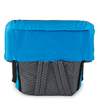 Oniva - A Picnic Time Brand Ventura Portable Reclining Stadium Seat, (Waves Collection - Gray With Vista Blue Accents)