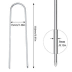 12X Heavy Duty Trampoline U-Shaped Metal Wind Stakes Goal Pegs Tent Ground Anchor